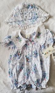 NWT vintage 12 mos baby girl's matching outfit&hat
